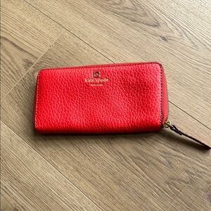 New Kate Spade Red Leather Wallet